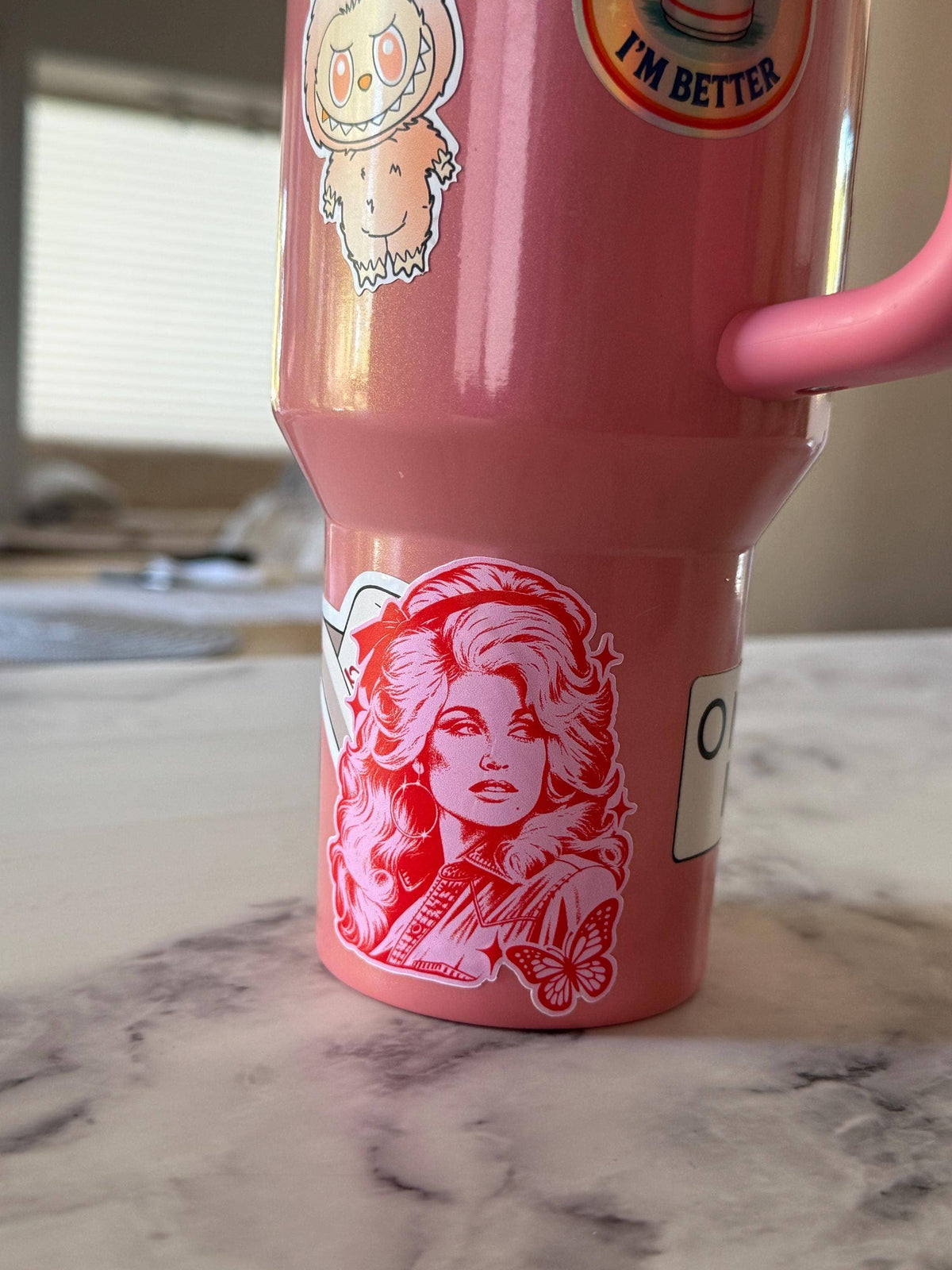 Dolly Parton Pink Retro Country Music Vinyl Sticker
