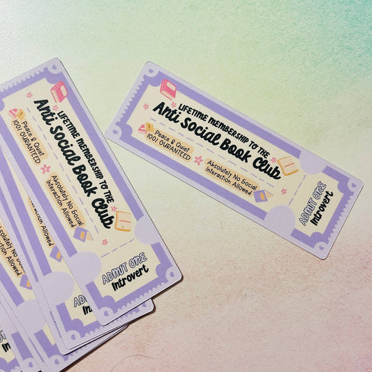 Anti Social Book Club Bookmark