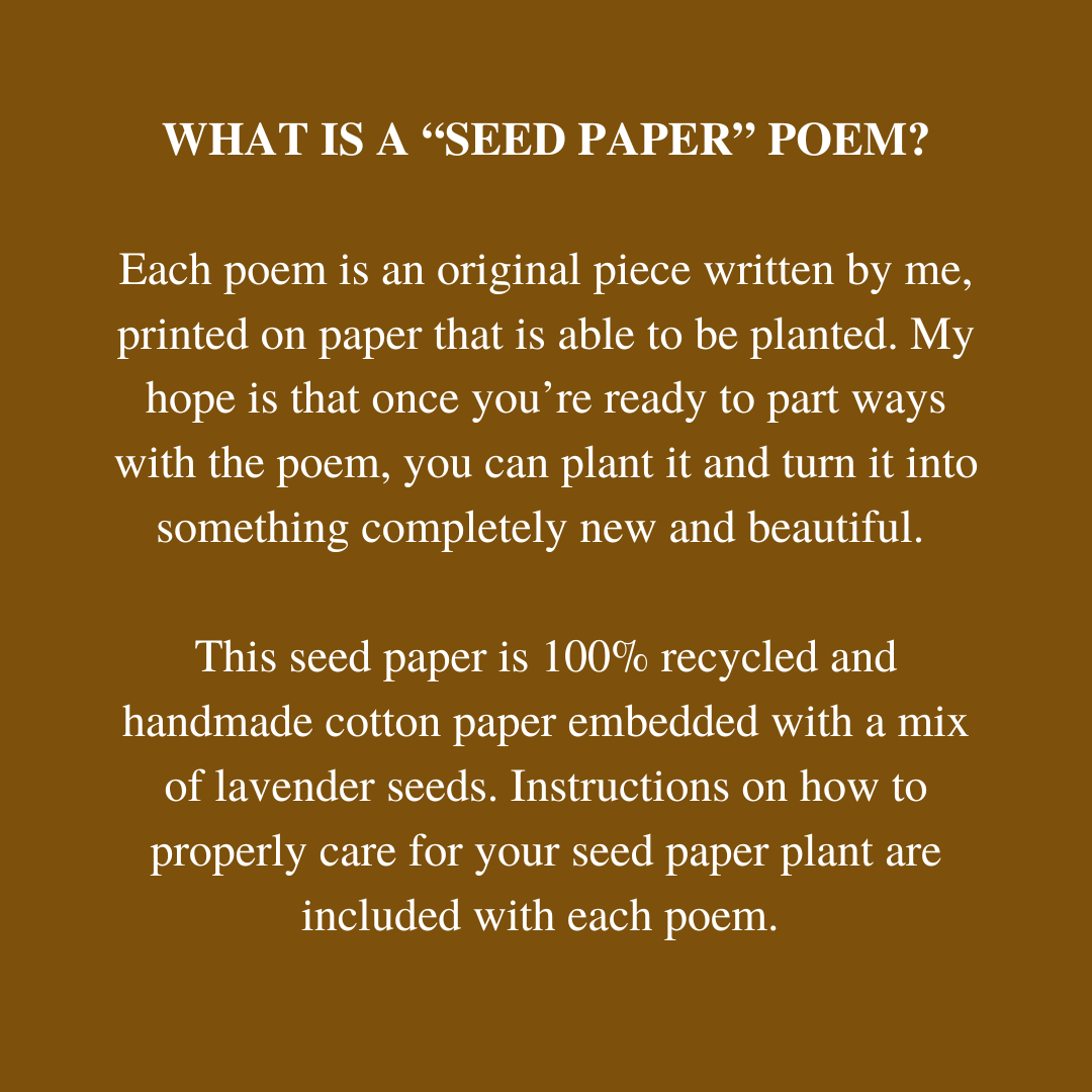 Ode to Feminine Energy Seed Paper Poem