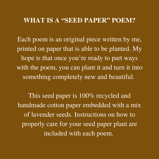 Ode to Feminine Energy Seed Paper Poem