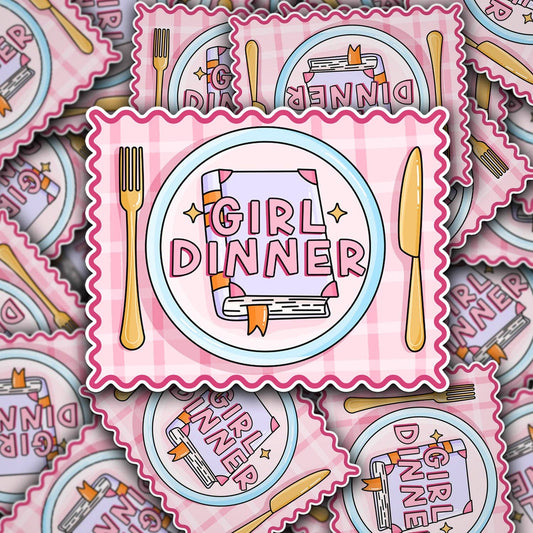 Girl Dinner Book Sticker