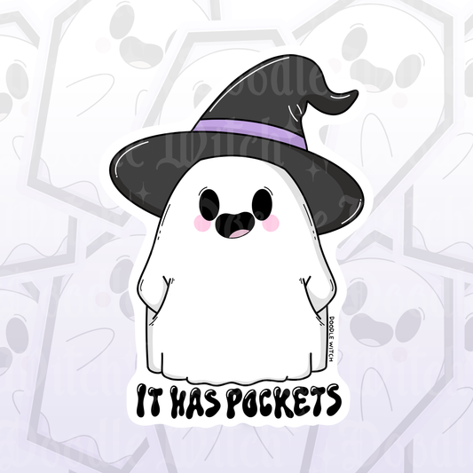 It Has Pockets Ghost Sticker